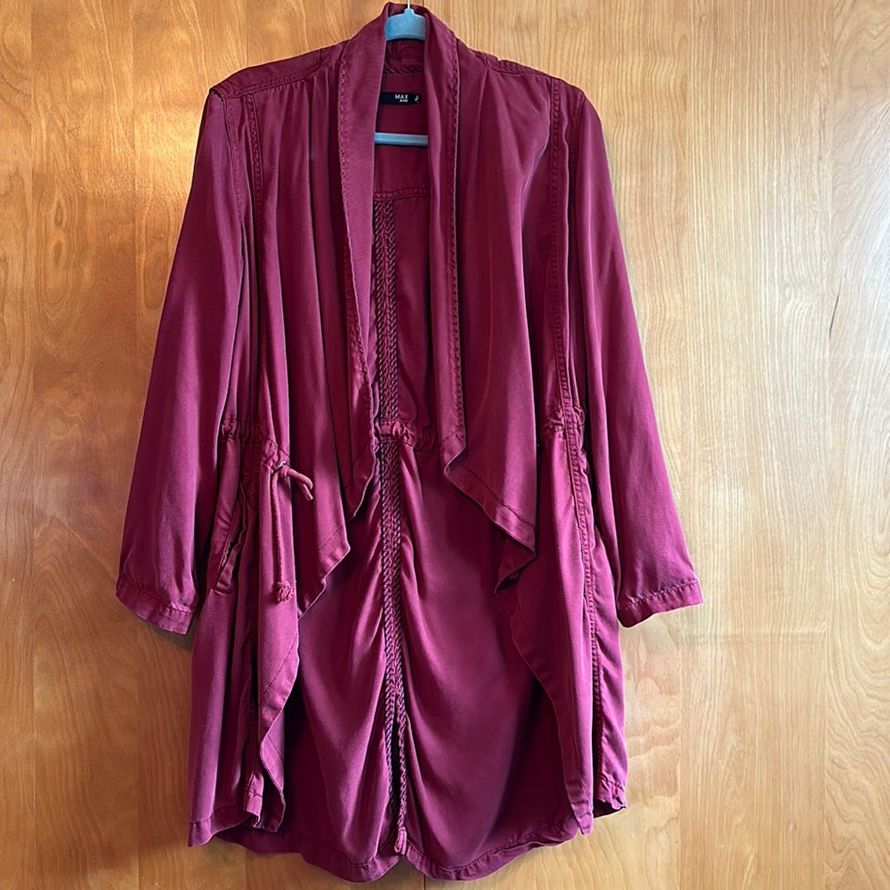 Max Jeans - Red Cardigan w/Cinch Waist